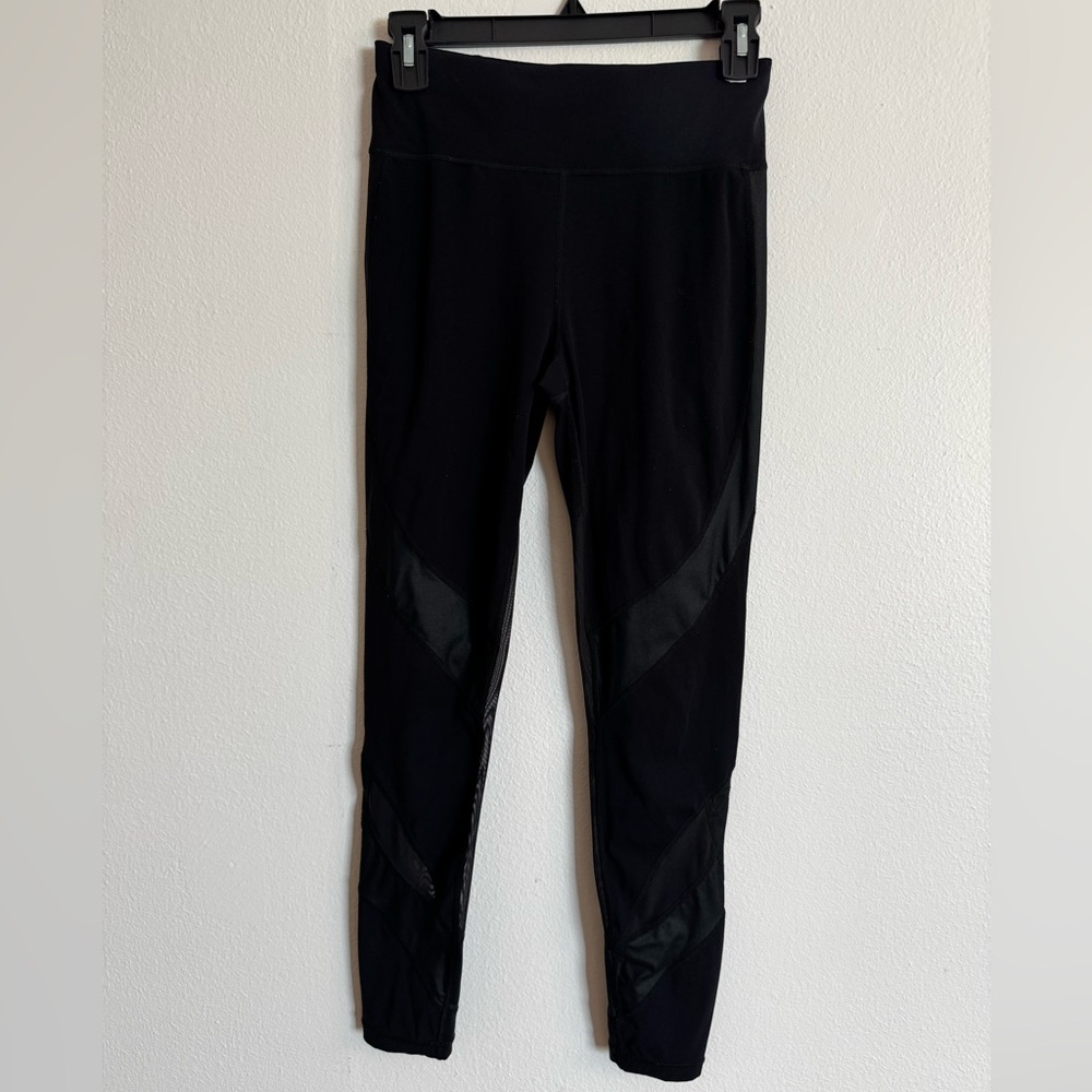 Sweaty Betty Black Leggings with Mesh Accents